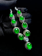 铜托冰种满绿翡翠套链（yc268246）