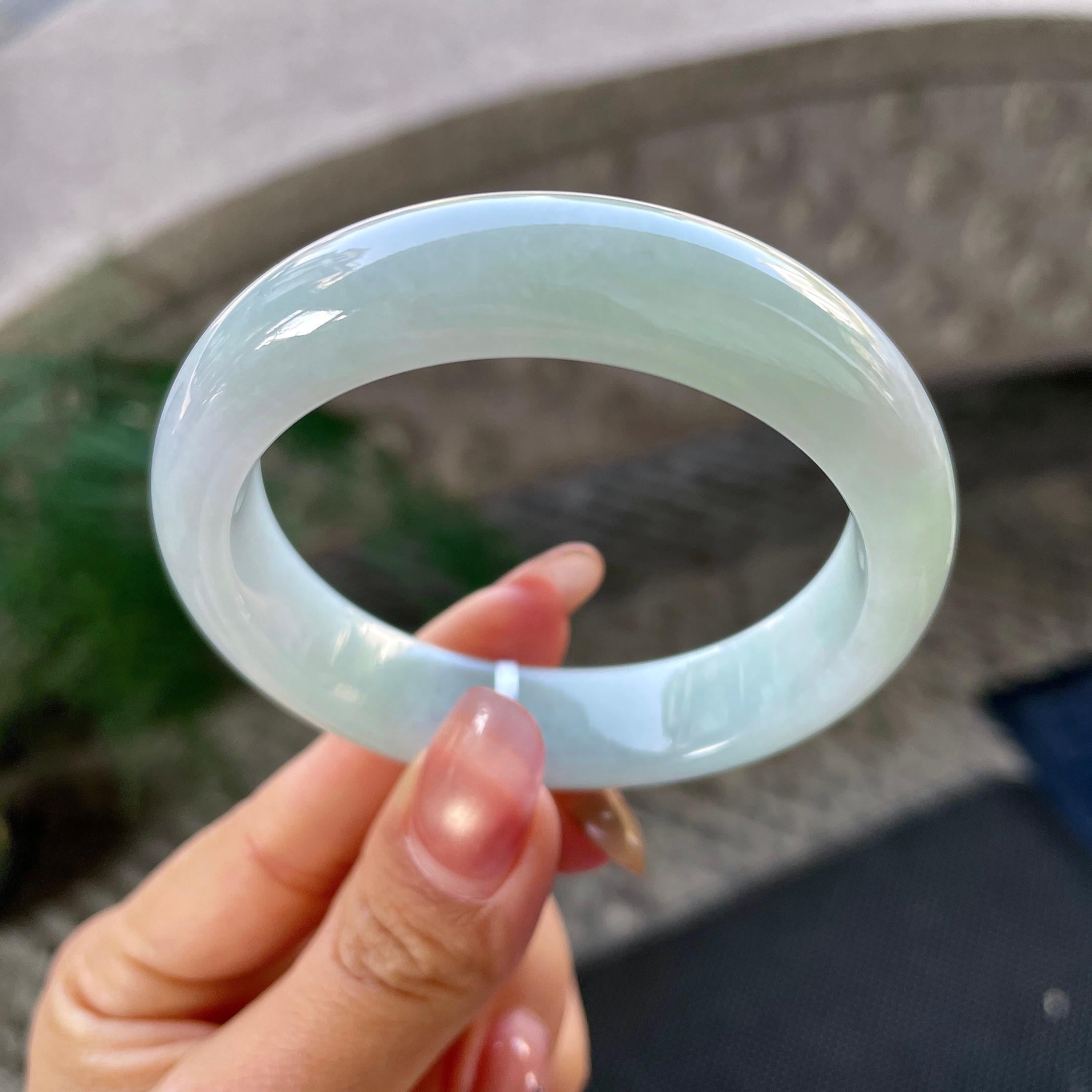 细糯种带底色平安镯（53mm）（yc305684）