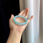 糯冰飘花翡翠平安镯（53mm）（yc289696）