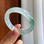 冰种飘花翡翠平安镯（56mm）（yc312874）