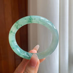 冰种飘花翡翠平安镯（56.5mm）（yc307037）