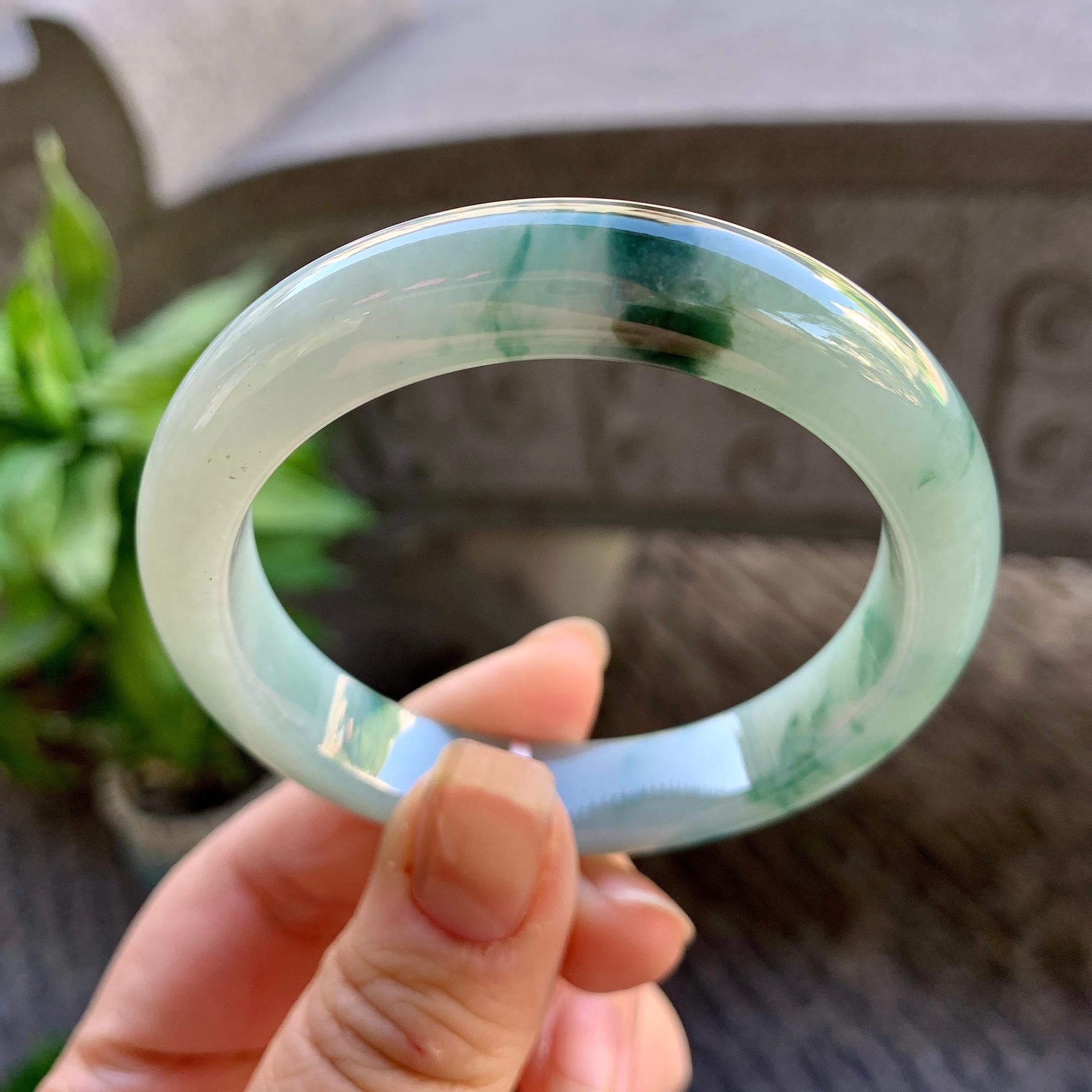 细糯种飘花平安镯（52.2mm）（yc308759）