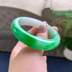 细糯种飘阳绿平安镯（51.7mm）（yc233893）