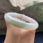 大圈口      细糯种飘花正圈平安镯59.2圈     天然缅甸A货翡翠（yc421239）