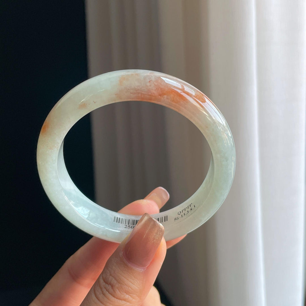 糯冰红翡翡翠平安镯（56mm）（yc373435）