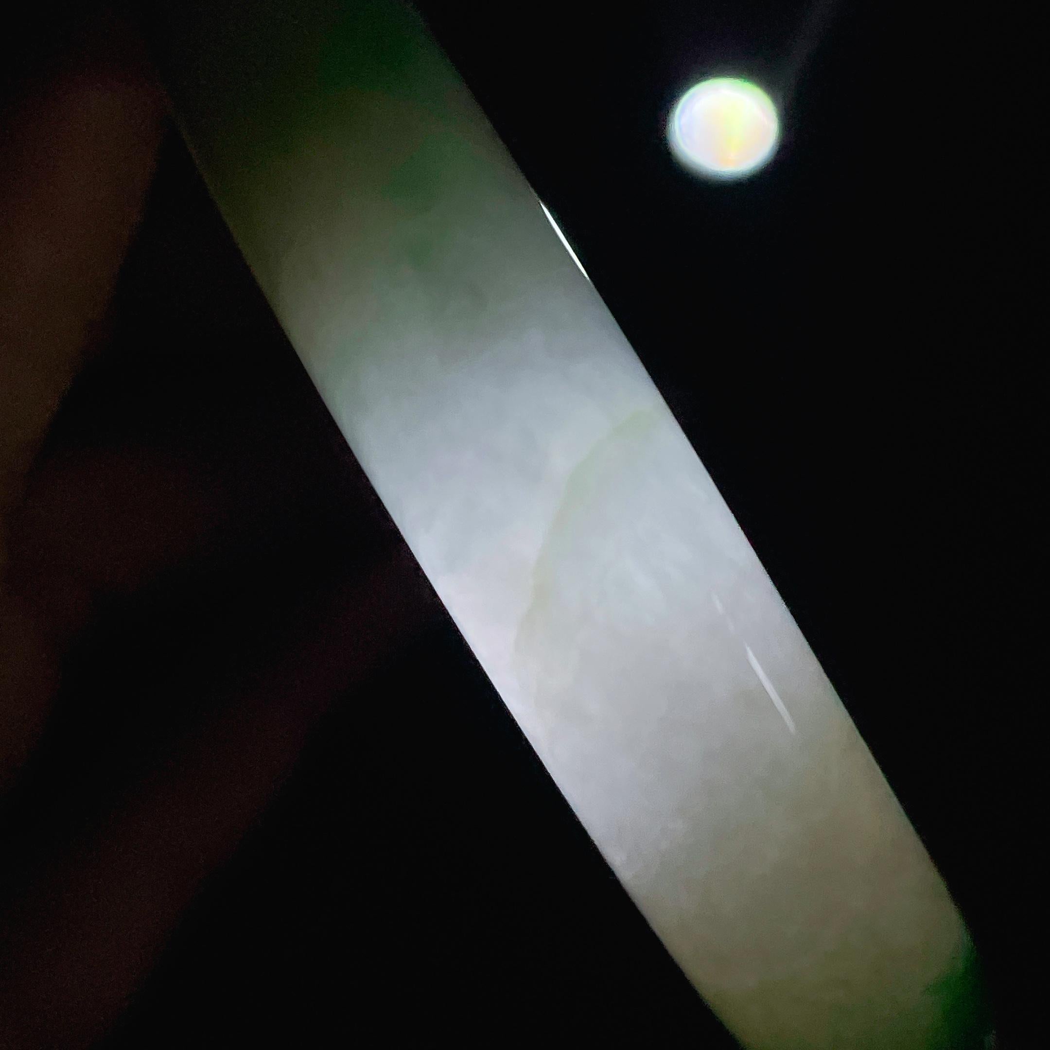糯冰带色翡翠平安镯58圈天然缅甸A货翡翠（yc439882）