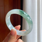 糯冰飘花翡翠平安镯（58.5mm）（yc457469）