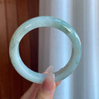 糯冰飘花翡翠平安镯（63mm）（yc266483）