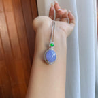 18k金钻镶糯冰紫罗兰翡翠蛋面（yc270317）