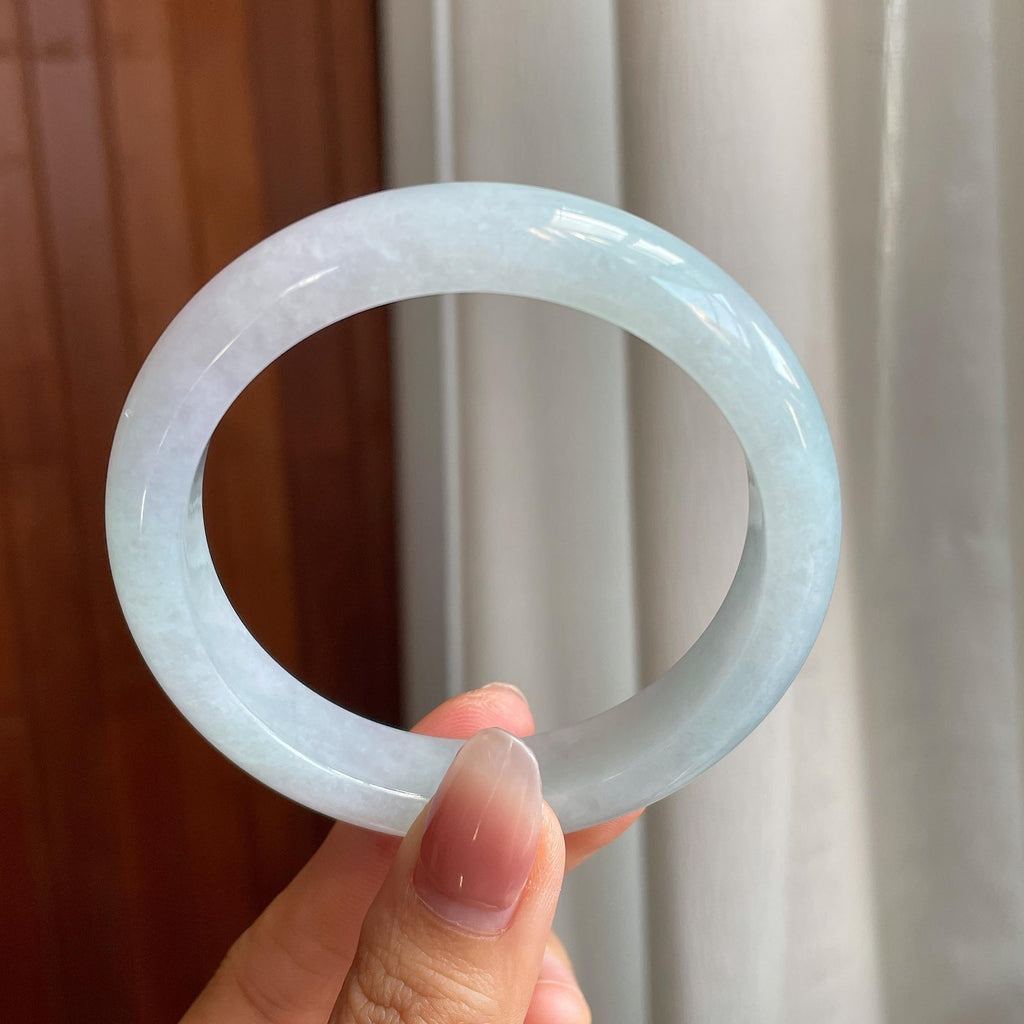 糯冰种带色翡翠平安镯（57.8mm）（yc318616）