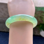 糯冰种黄加绿泥鳅背手镯（53mm）（yc233904）