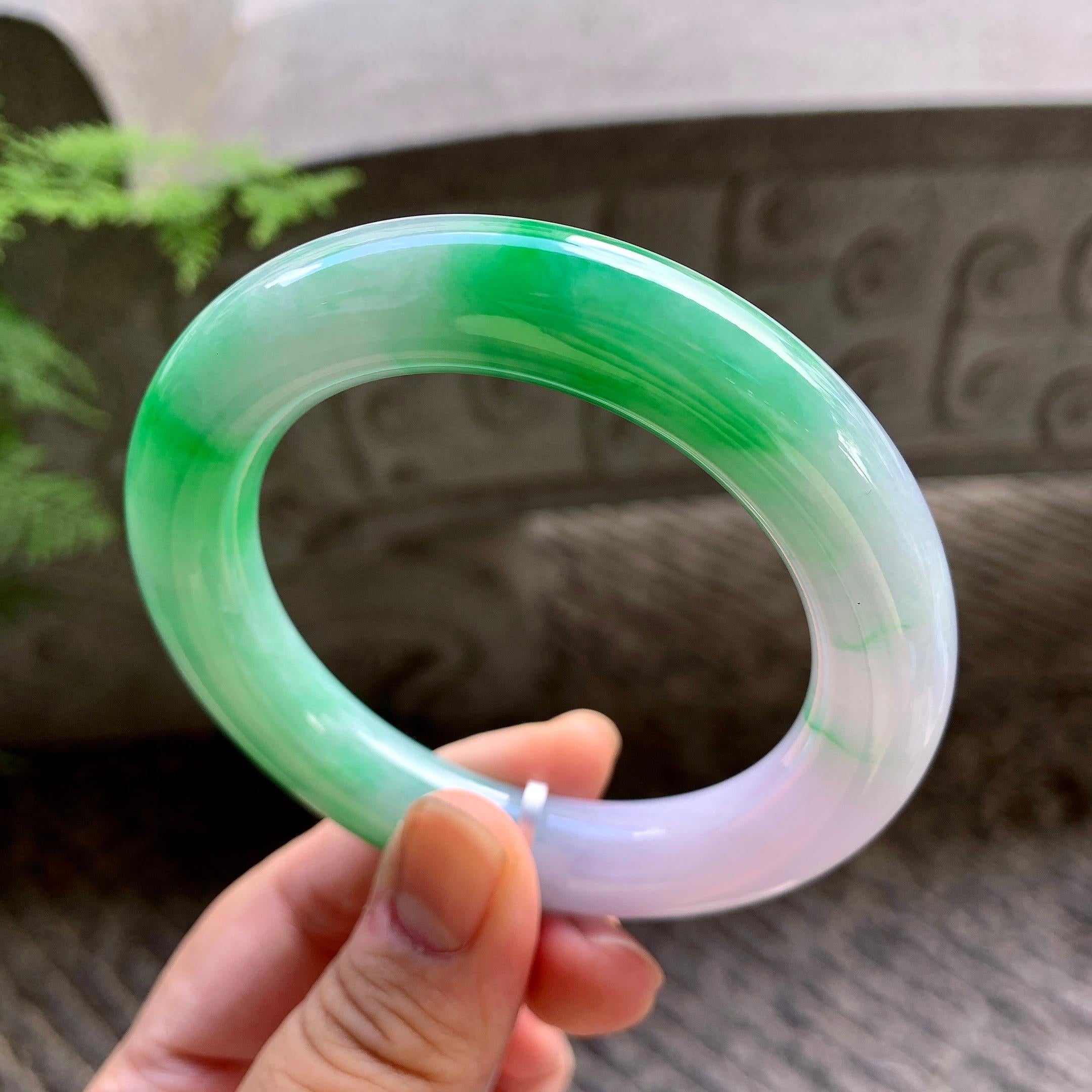 细糯种春彩圆条手镯（56.5mm）（yc202379）