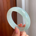 冰种宽版晴底翡翠平安镯（58mm)（yc363423）