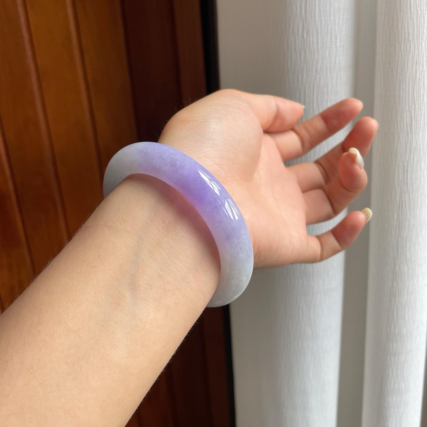 糯冰紫罗兰翡翠平安镯（57mm）（yc185063）