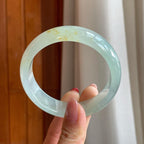 糯冰飘黄翡翡翠平安镯（60.3mm）（yc304373）