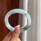糯冰飘花翡翠平安镯（56.8mm）（yc397223）
