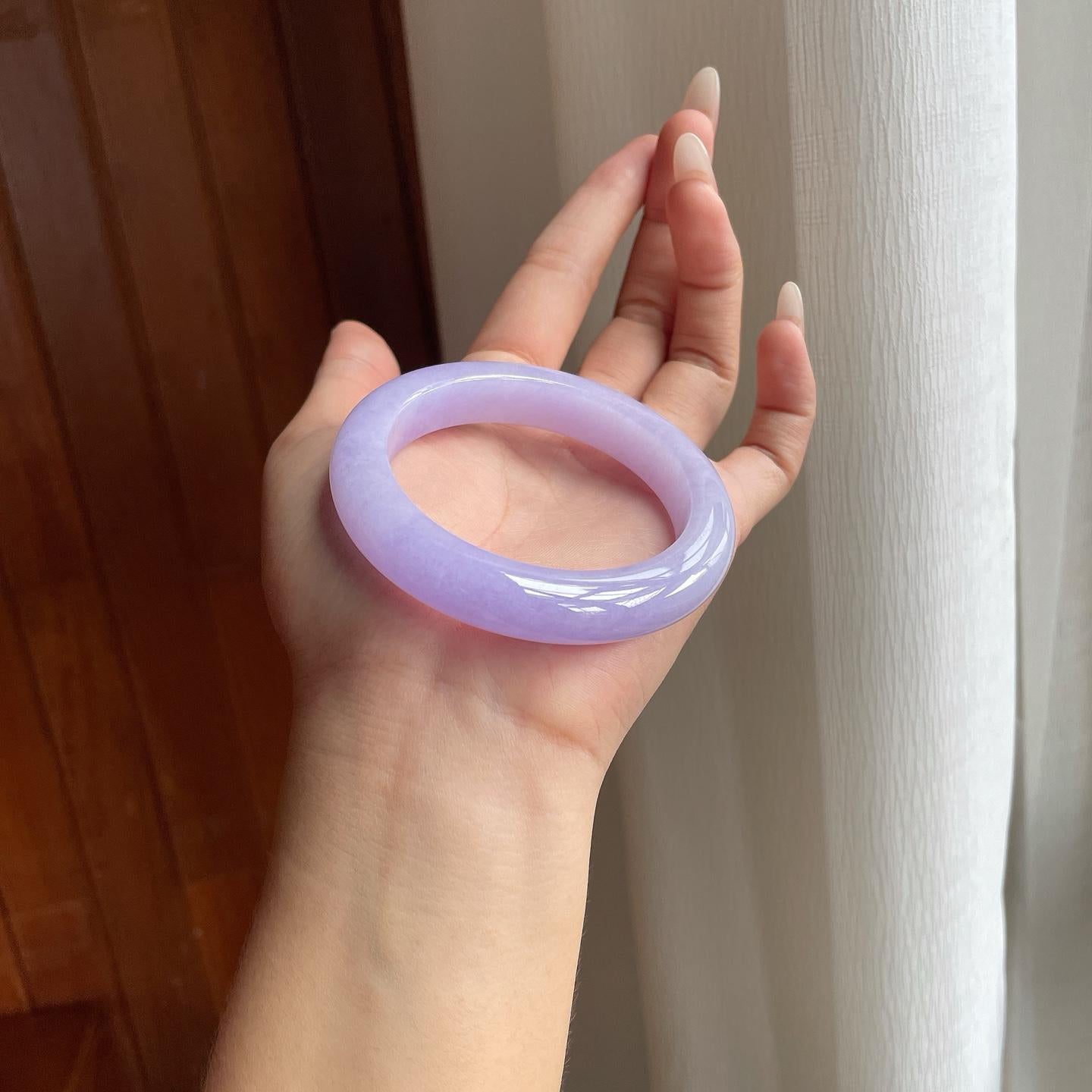 糯冰紫罗兰翡翠手镯（55mm）（yc263539）