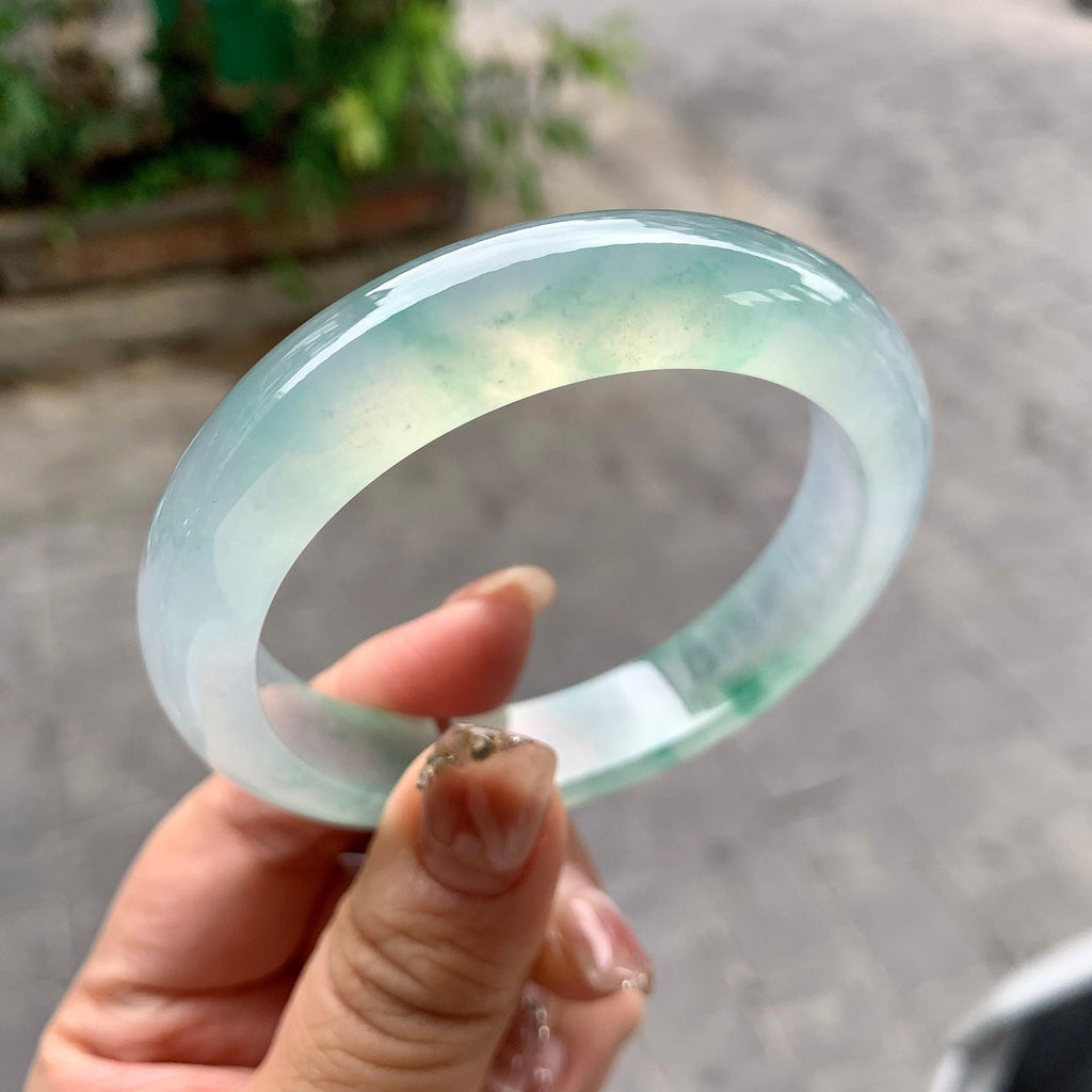 冰种飘花平安镯（57.2mm）（yc297185）