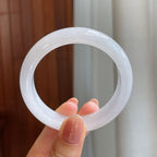 糯冰种白月光翡翠平安镯（53.2mm)（yc322609）