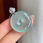 18k金扣蓝晴底翡翠平安扣（yc247159）