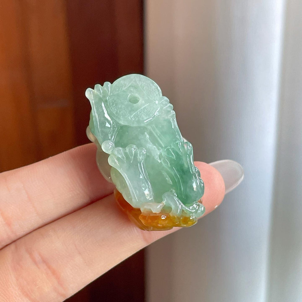 糯冰晴底带黄翡翡翠貔貅（yc269023）