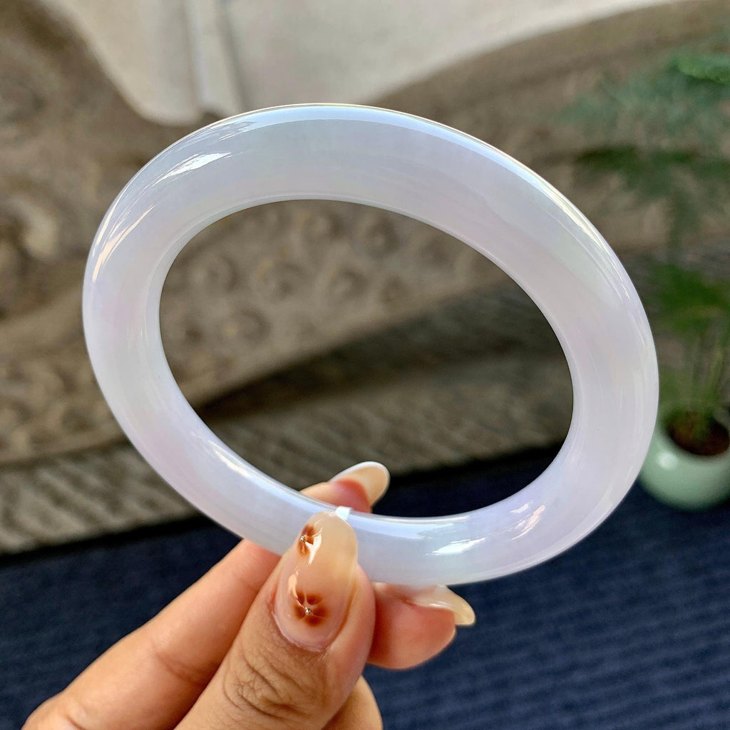 细糯种淡紫罗兰圆条手镯（58.4mm）（yc249446）