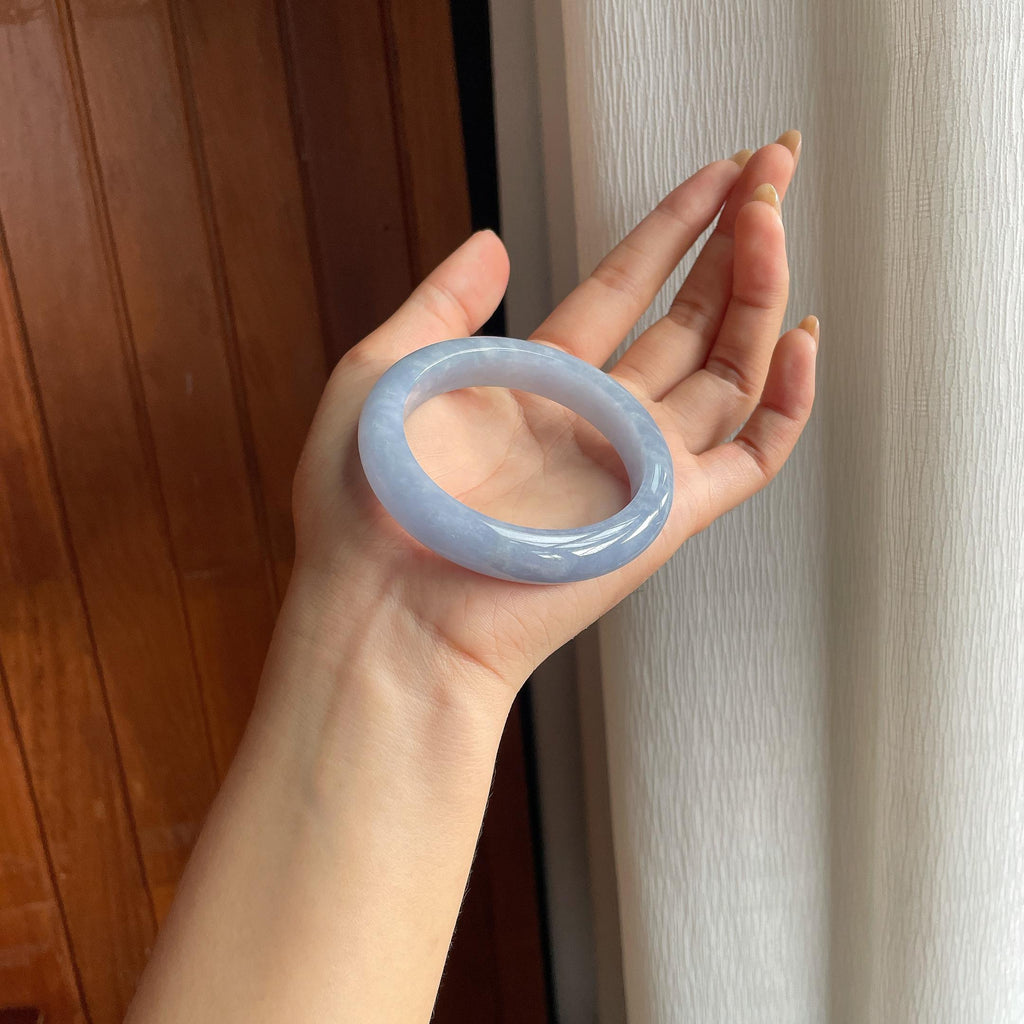 糯冰紫罗兰翡翠平安镯(53.5mm)（yc423150）