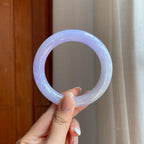 糯冰紫罗兰翡翠圆条手镯（57.7mm)（yc374711）