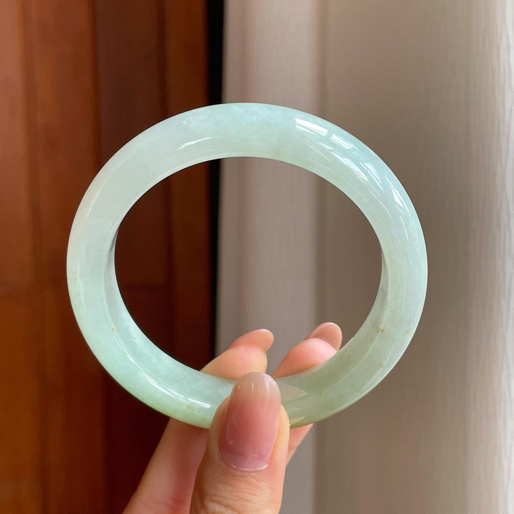 冰种黄翡翡翠平安镯（55.4mm)（yc345510）