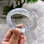 糯冰种飘花宽版轮胎手镯（57.2mm）（yc233907）