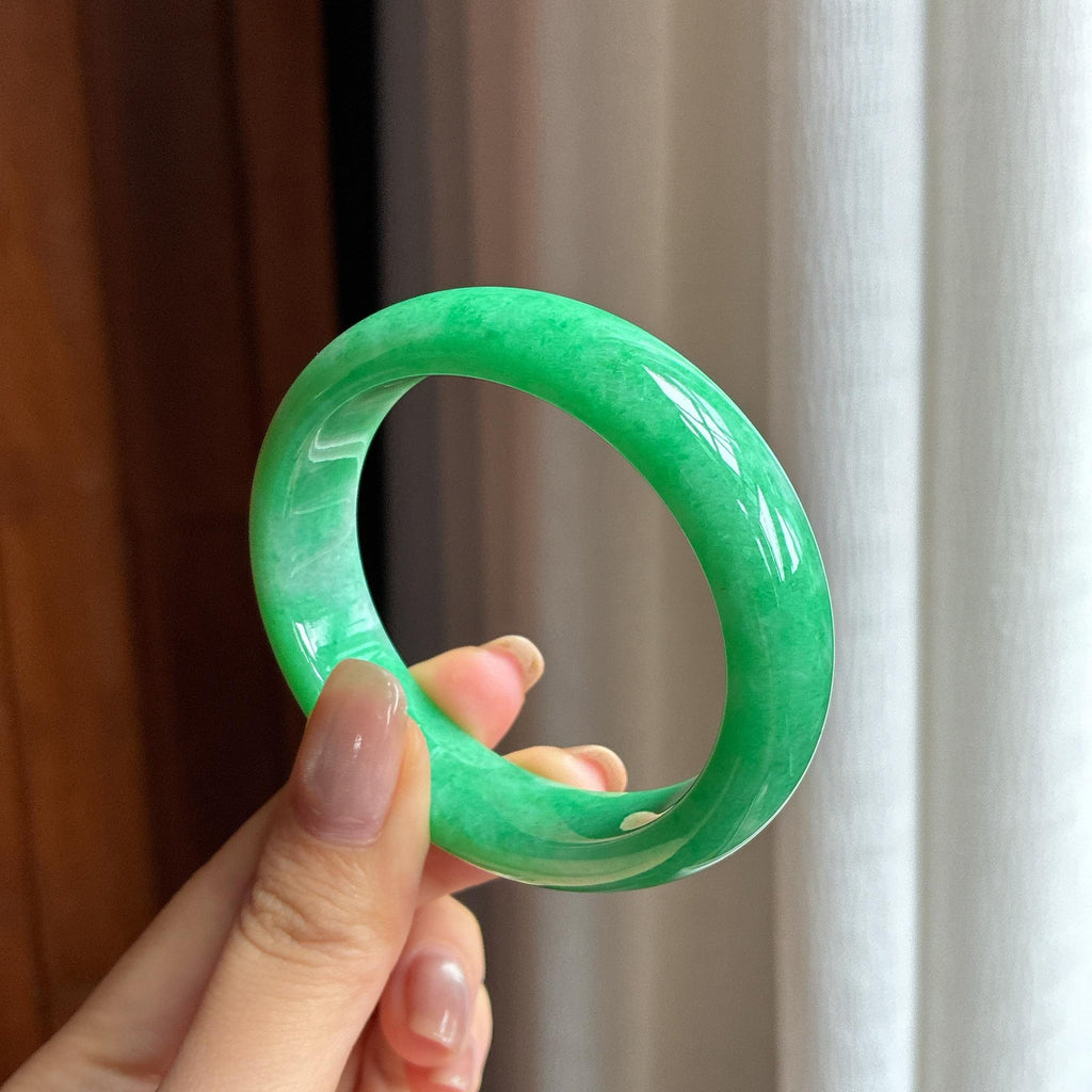 糯冰满绿翡翠贵妃镯 52圈（yc434341）