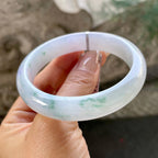 细糯种飘蓝花正圈平安镯57.7圈     天然缅甸A货翡翠（yc348221）
