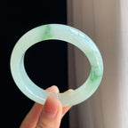 冰种飘花翡翠平安镯（57.2mm)（yc323791）