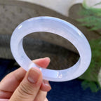 糯冰种淡紫罗兰平安镯（57mm）（yc249436）