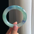 冰种特色紫罗兰翡翠圆条手镯（56.5mm）（yc391384）