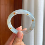 糯冰黄翡翡翠平安镯（52mm）（yc396390）