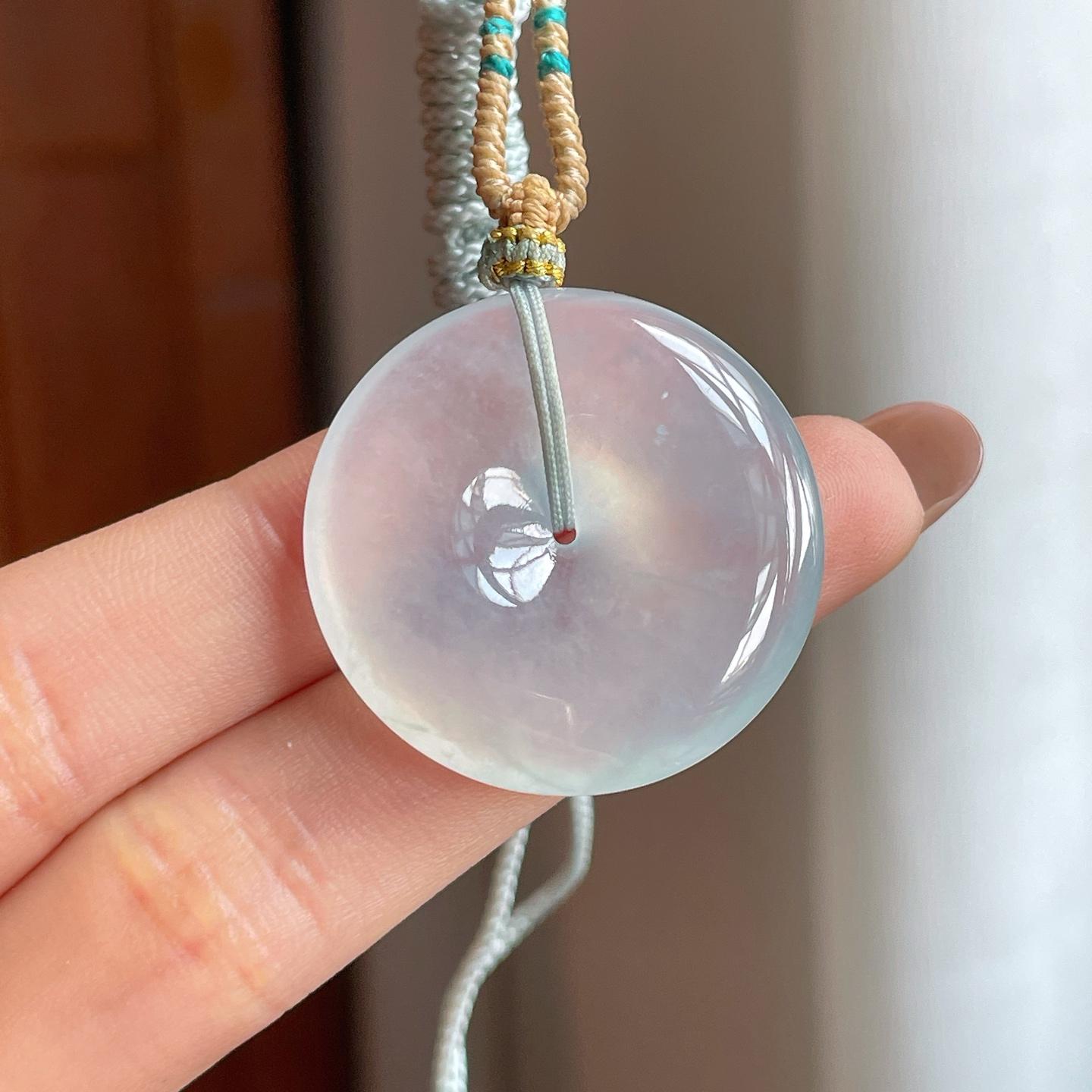 冰种无色翡翠平安扣（yc358342）