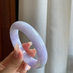 细糯冰紫罗兰翡翠平安镯（54.8mm）（yc272881）
