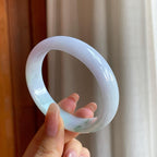 糯冰春带彩翡翠贵妃镯（56mm)（yc361756）