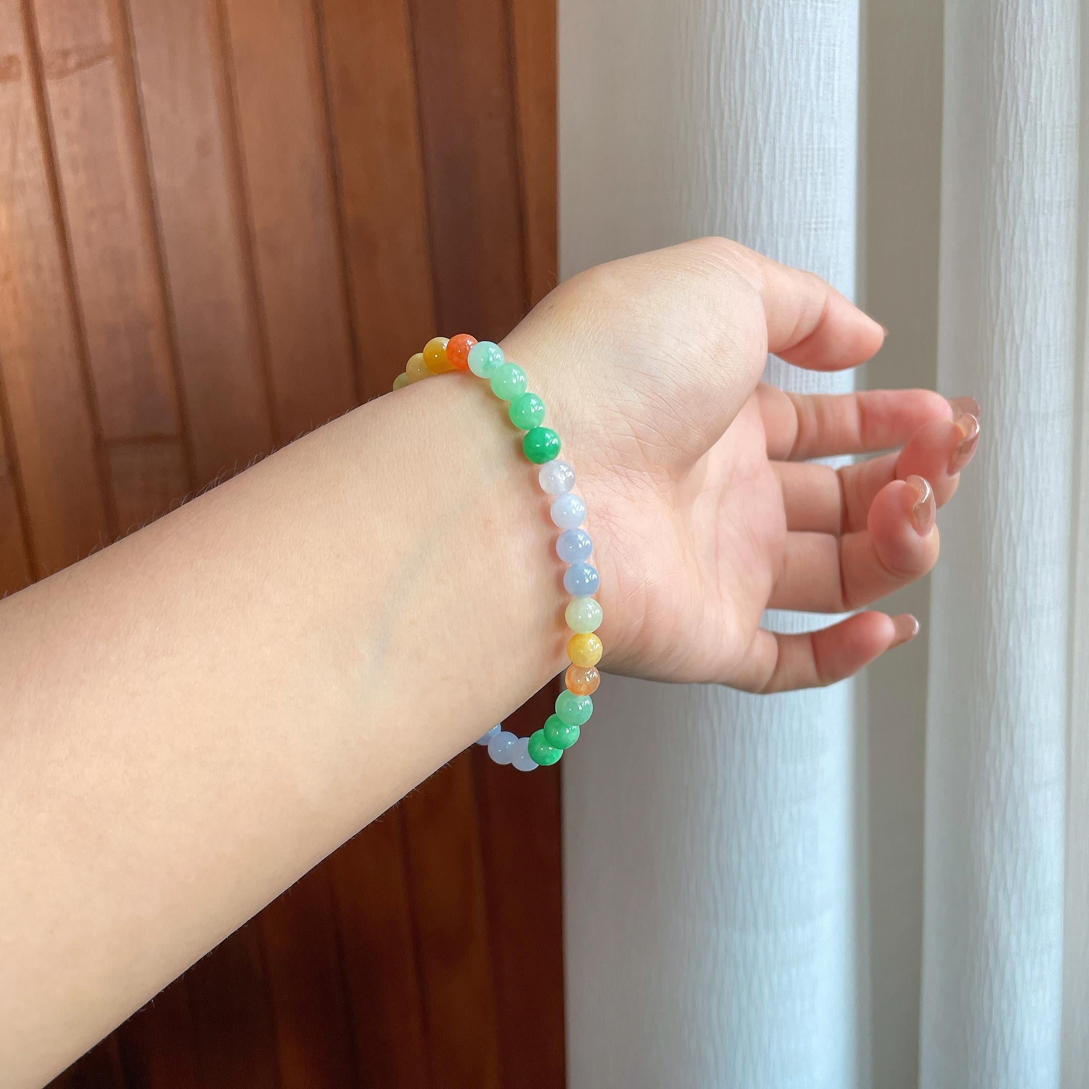 糯冰多宝翡翠珠串手串（yc363632）