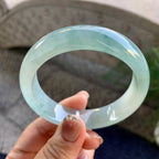 糯冰种飘花宽版轮胎手镯（57.6mm）（yc276219）