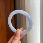 糯冰紫罗兰翡翠圆条手镯（55.5mm)（yc423142）