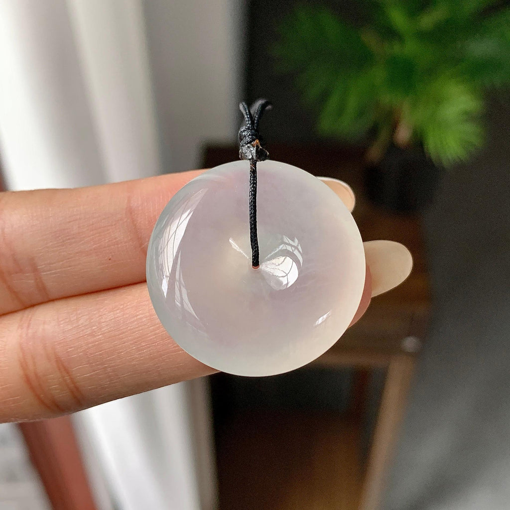 糯冰种无色平安扣吊坠（yc261151）