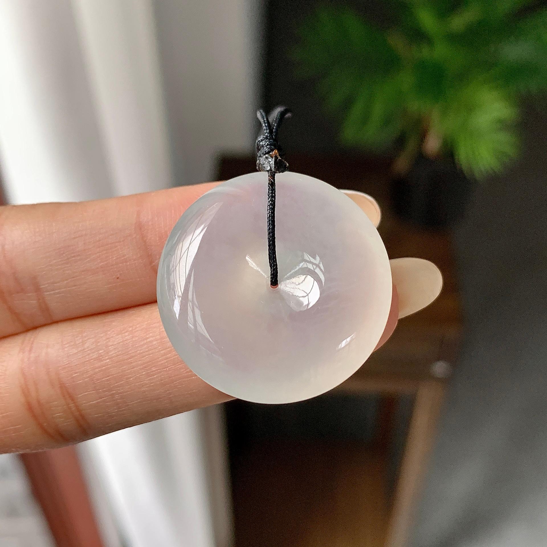 糯冰种无色平安扣吊坠（yc261151）