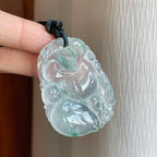 冰种飘花翡翠龙牌（yc284660）