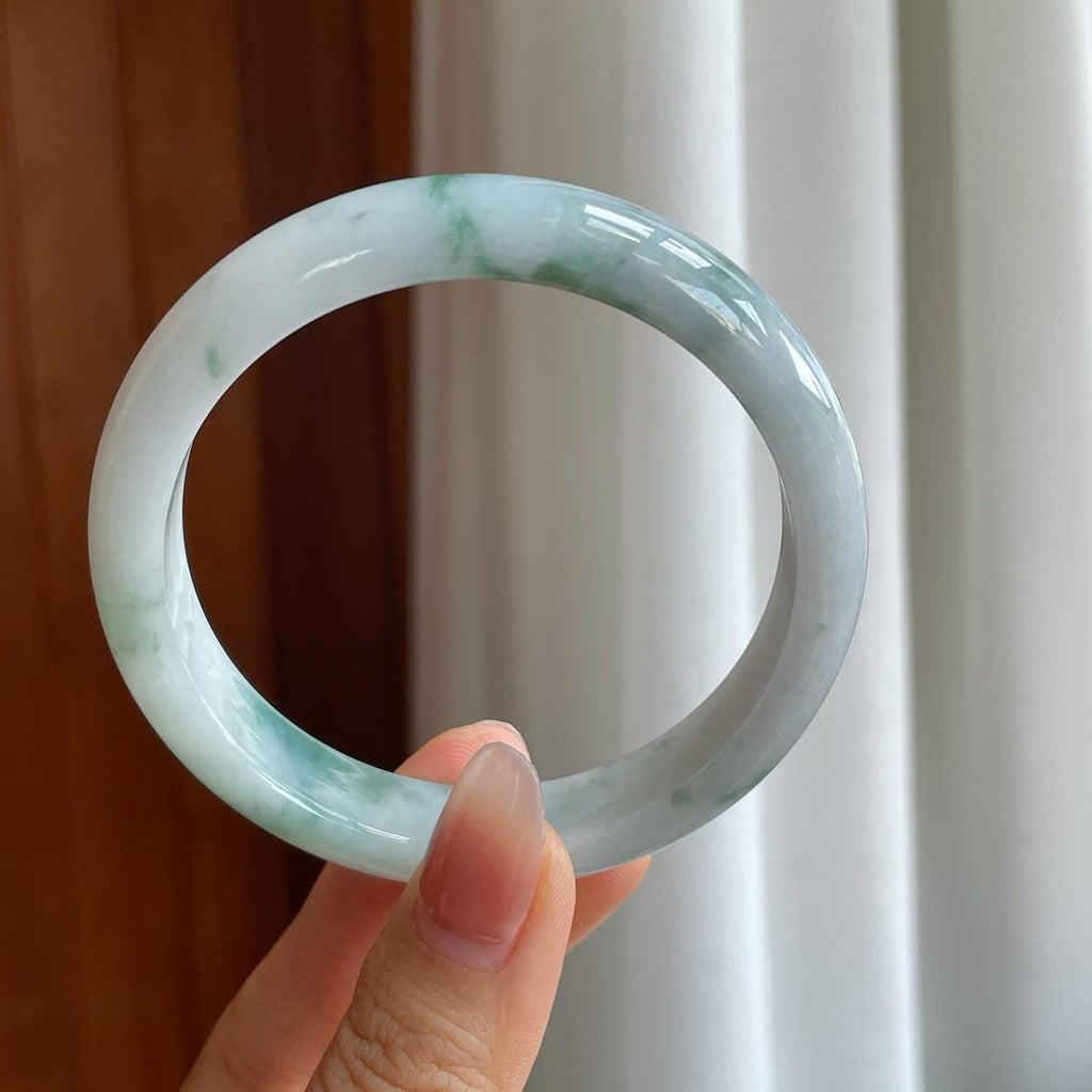 糯冰飘花翡翠平安镯（59.8mm）（yc314123）