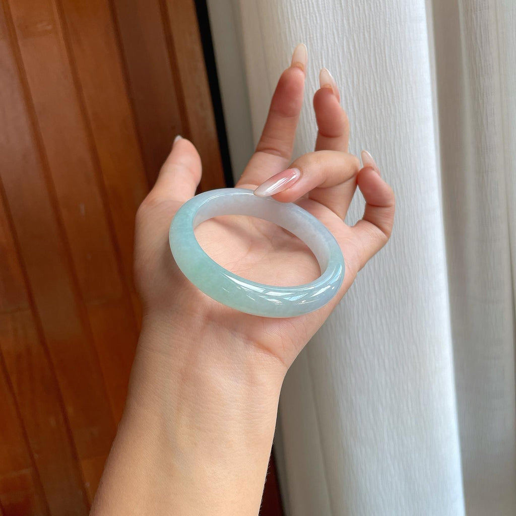 糯冰晴底翡翠平安镯（51.8mm）（yc272849）