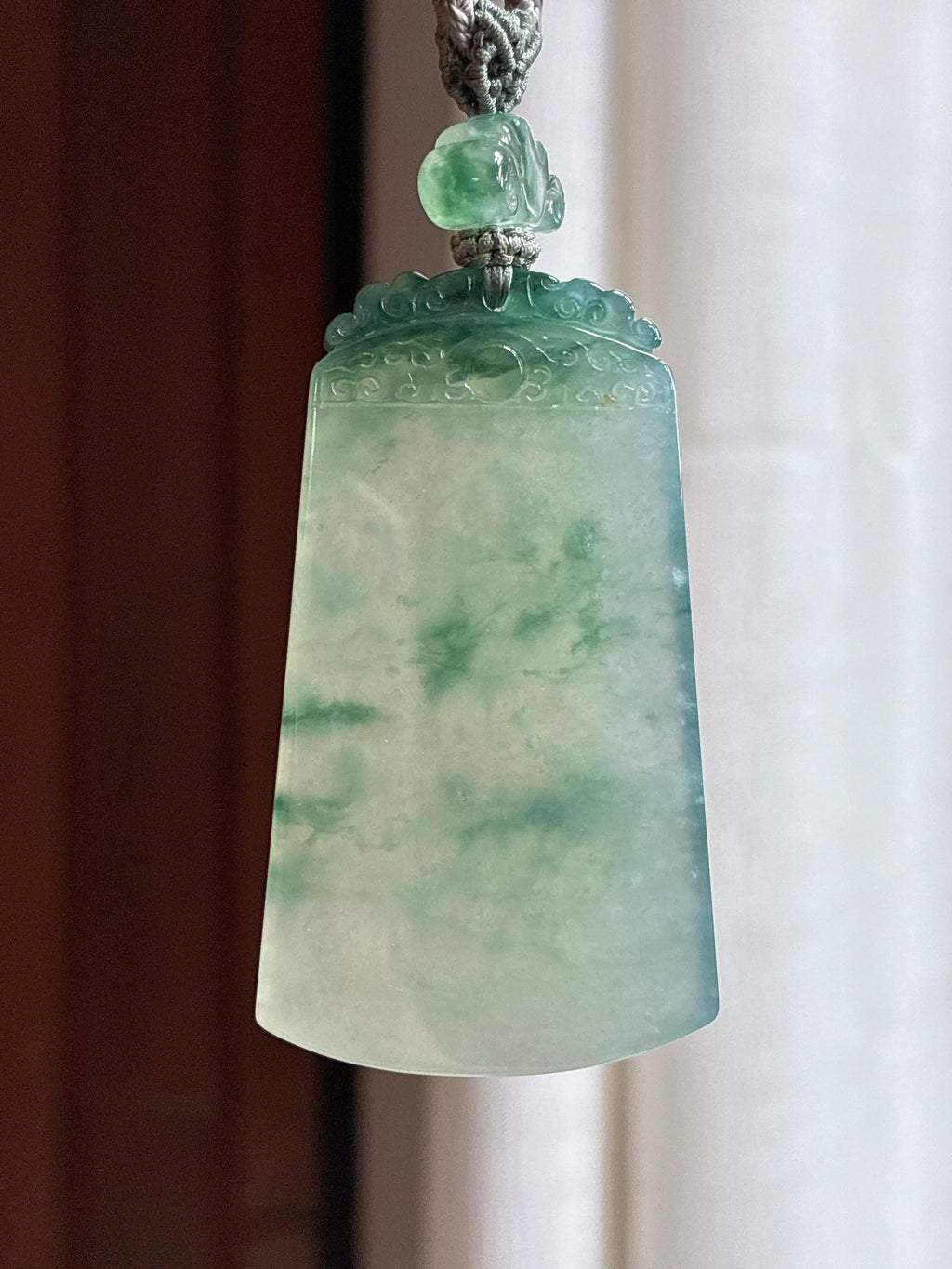 糯冰飘花无事牌 天然缅甸A货翡翠（yc454328）
