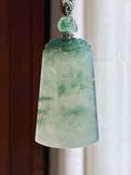 糯冰飘花无事牌 天然缅甸A货翡翠（yc454328）
