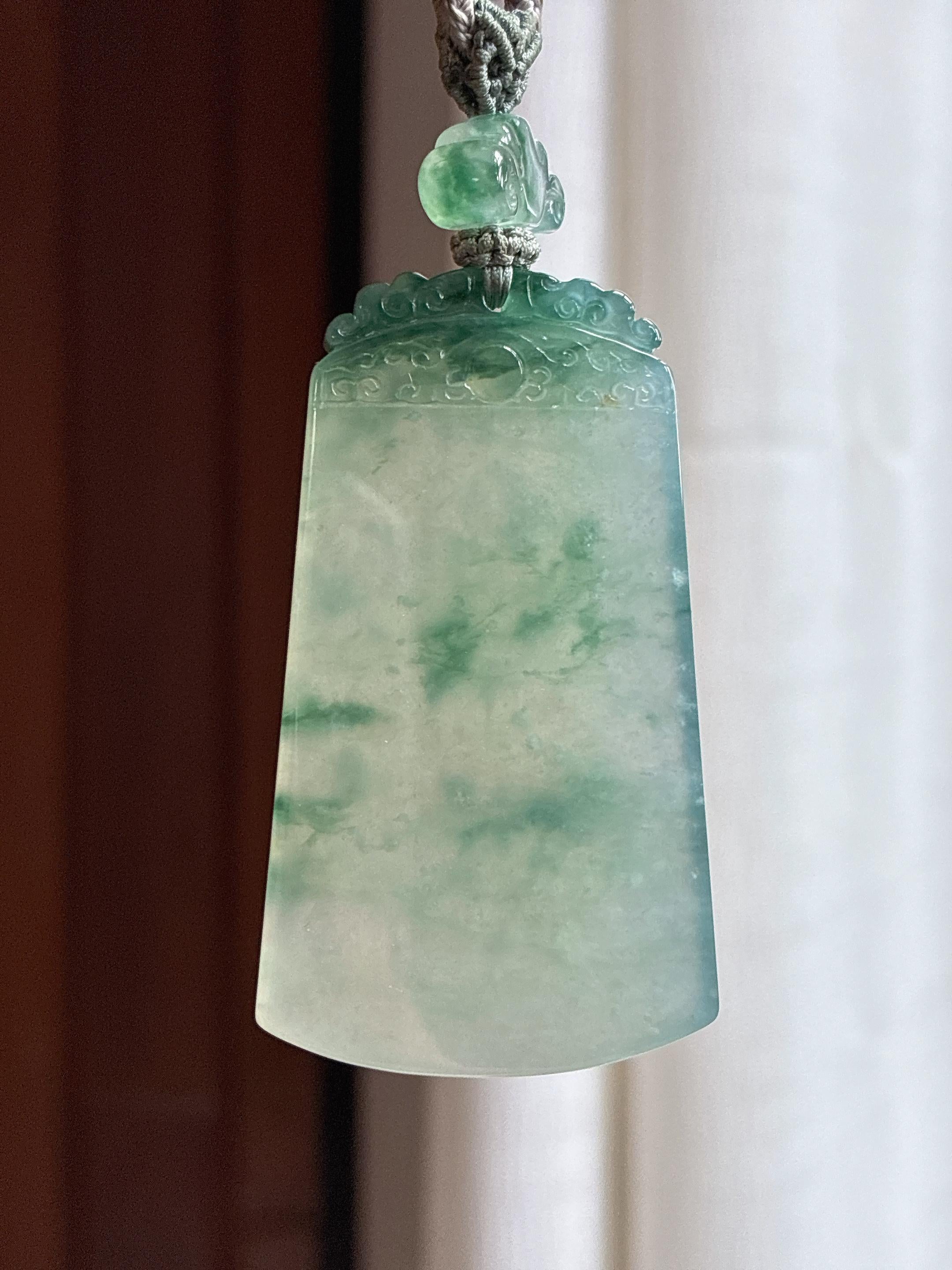 糯冰飘花无事牌 天然缅甸A货翡翠（yc454328）